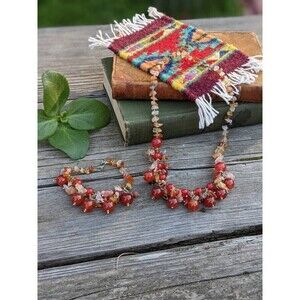 Vintage Carnelian & Quartz Demi Parure Set // Southwestern Necklace and Bracelet
